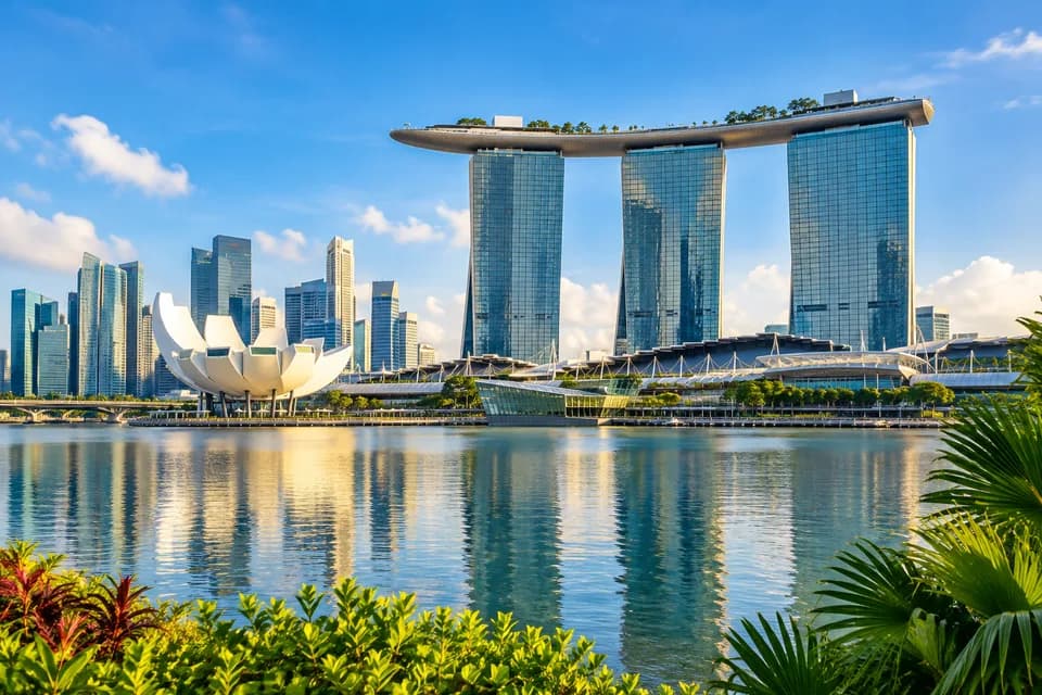 Singapore skyline overlooking Marina Bay