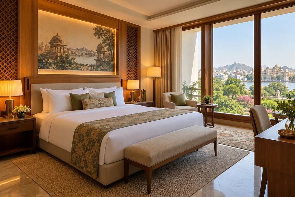 Hotel accommodation with welcoming spaces and thoughtful amenities